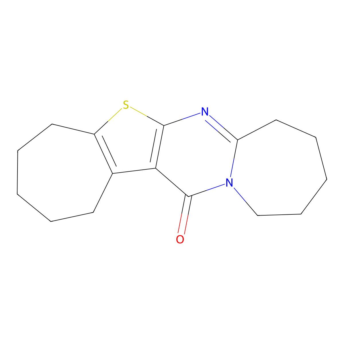 1,2,3,4,5,8,9,10,11,12-decahydro-14H-cyclohepta[4',5']thieno[2',3':4,5]pyrimido[1,2-a]azepin-14-one molecular structure, CAS 102254-58-0