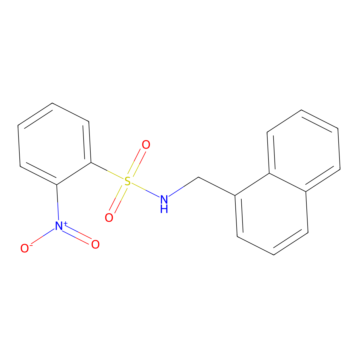 (Naphthylmethyl)((2-nitrophenyl)sulfonyl)amine molecular structure, CAS 1022542-98-8