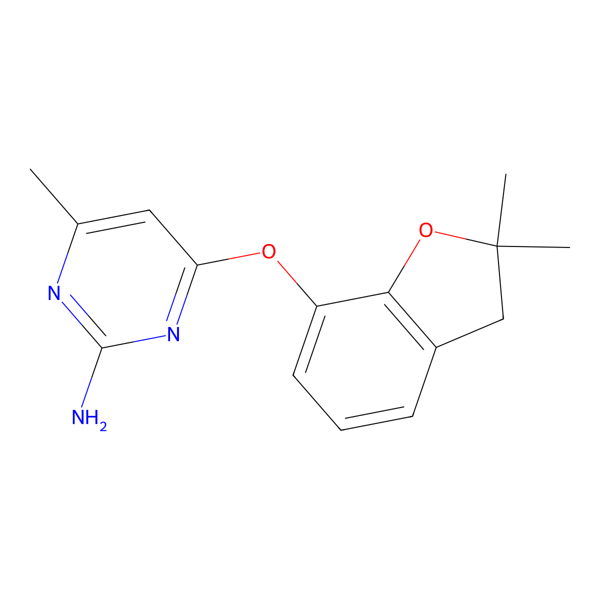 4-[(2,2-dimethyl-3H-1-benzofuran-7-yl)oxy]-6-methylpyrimidin-2-amine molecular structure, CAS 1022543-36-7