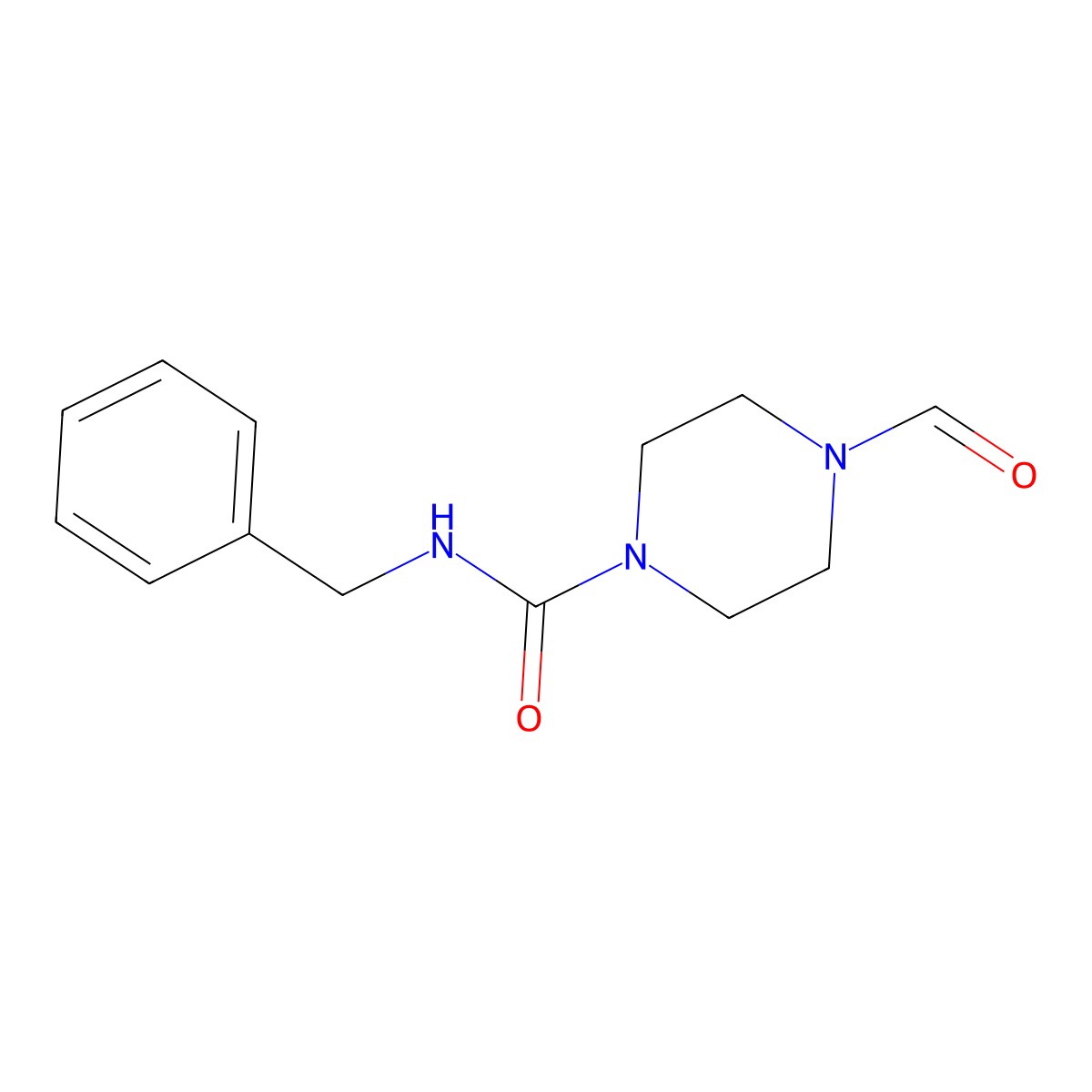 N-benzyl-4-formylpiperazine-1-carboxamide molecular structure, CAS 1022549-88-7