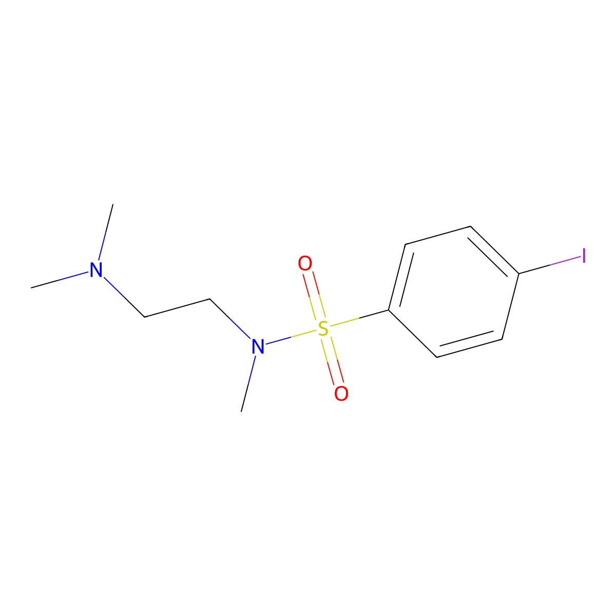 N-(2-(dimethylamino)ethyl)-4-iodo-N-methylbenzenesulfonamide molecular structure, CAS 1022554-43-3