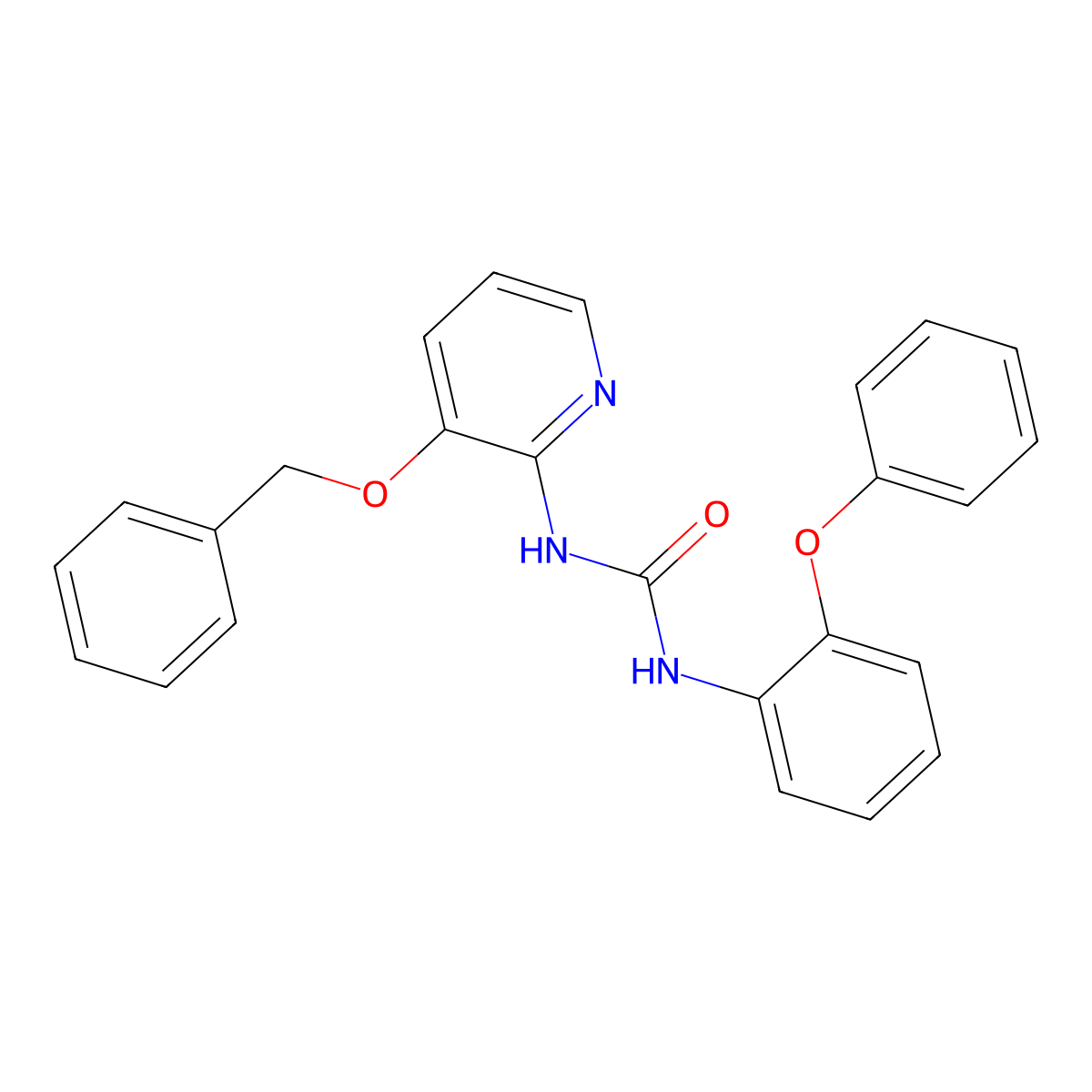1-(2-Phenoxyphenyl)-3-(3-phenylmethoxypyridin-2-yl)urea molecular structure, CAS 1022566-19-3