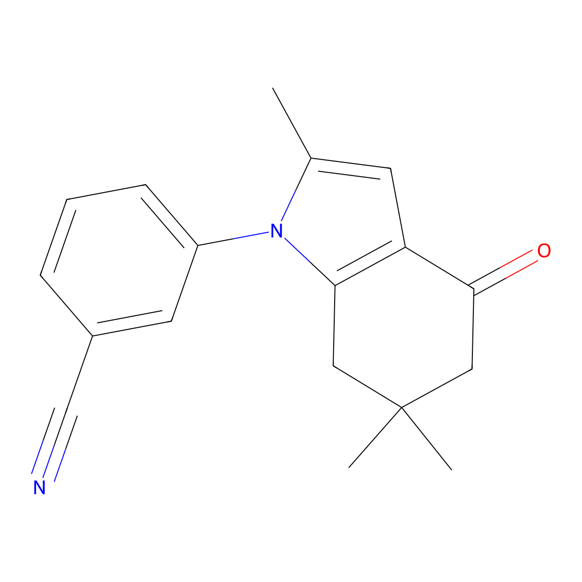 3-(2,6,6-Trimethyl-4-oxo-5,7-dihydroindol-1-yl)benzonitrile molecular structure, CAS 1022580-03-5