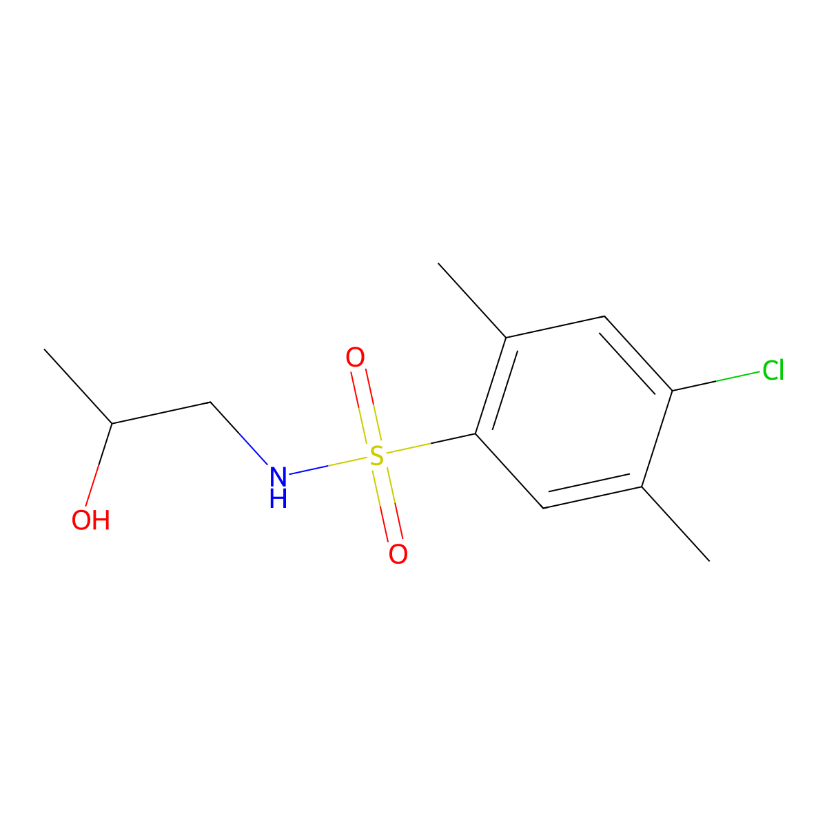 4-chloro-N-(2-hydroxypropyl)-2,5-dimethylbenzenesulfonamide molecular structure, CAS 1022584-72-0