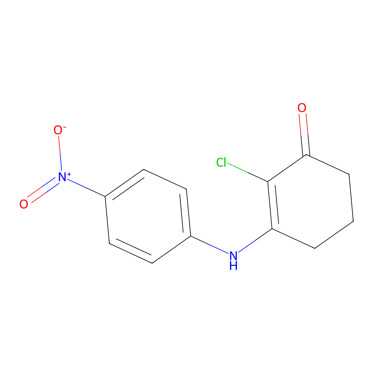 2-Chloro-3-((4-nitrophenyl)amino)cyclohex-2-EN-1-one molecular structure, CAS 1022597-48-3