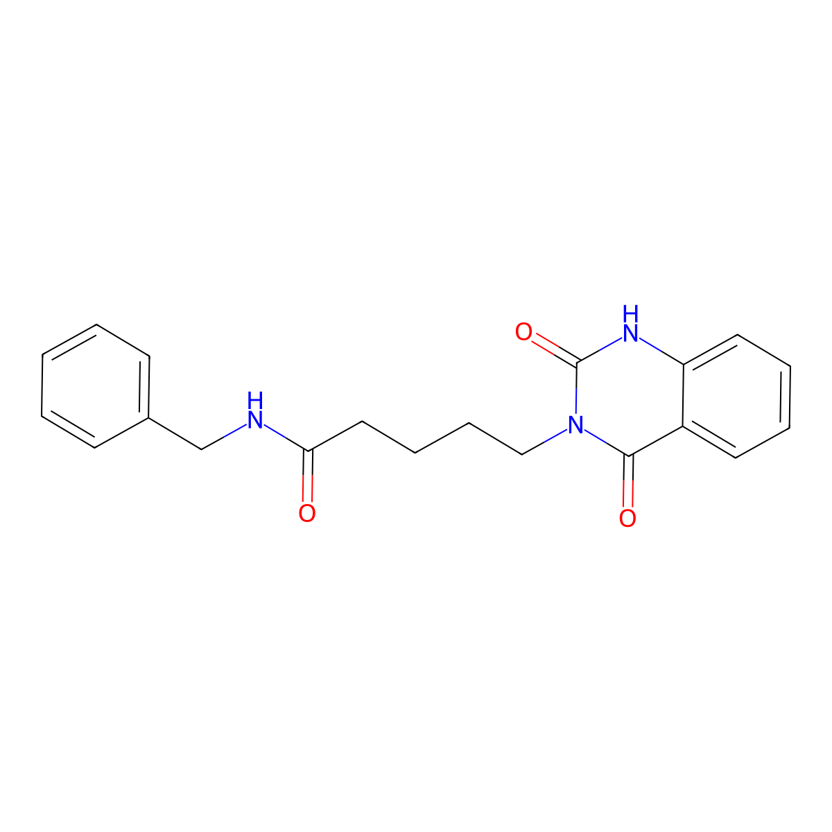 N-benzyl-5-(2,4-dioxo-1H-quinazolin-3-yl)pentanamide molecular structure, CAS 1022598-59-9