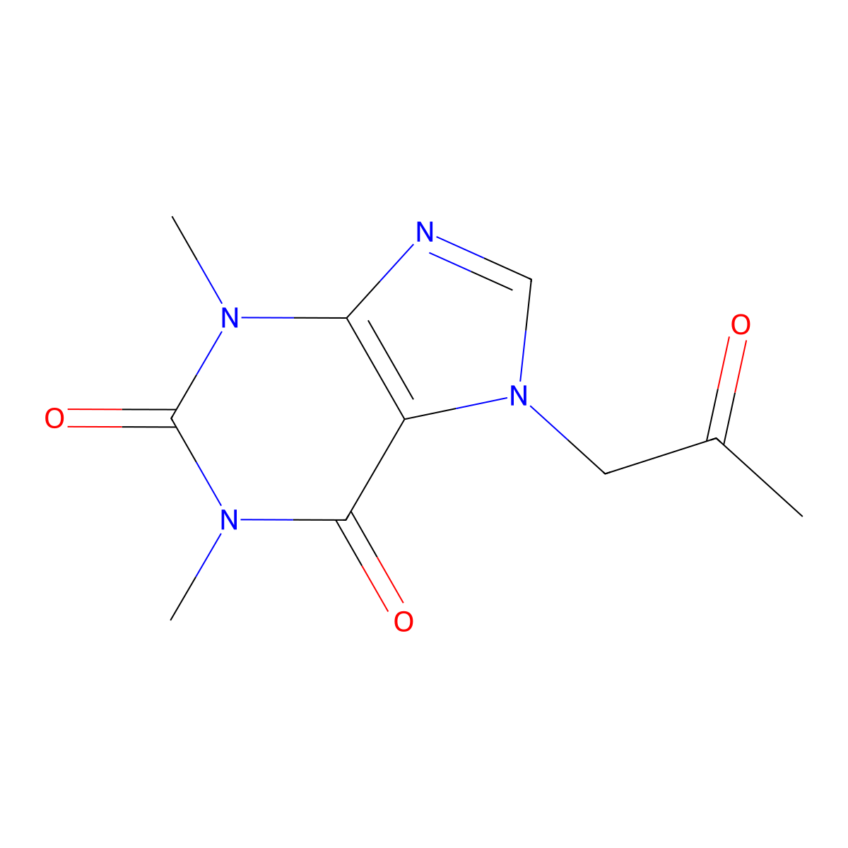 1,3-dimethyl-7-(2-oxopropyl)-3,7-dihydro-1H-purine-2,6-dione molecular structure, CAS 10226-64-9