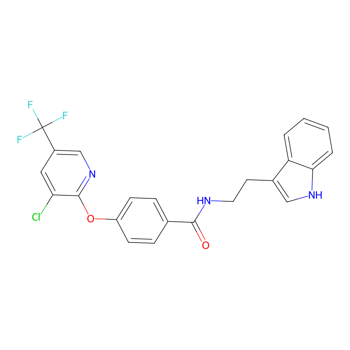 4-[3-chloro-5-(trifluoromethyl)pyridin-2-yl]oxy-N-[2-(1H-indol-3-yl)ethyl]benzamide molecular structure, CAS 1022600-61-8