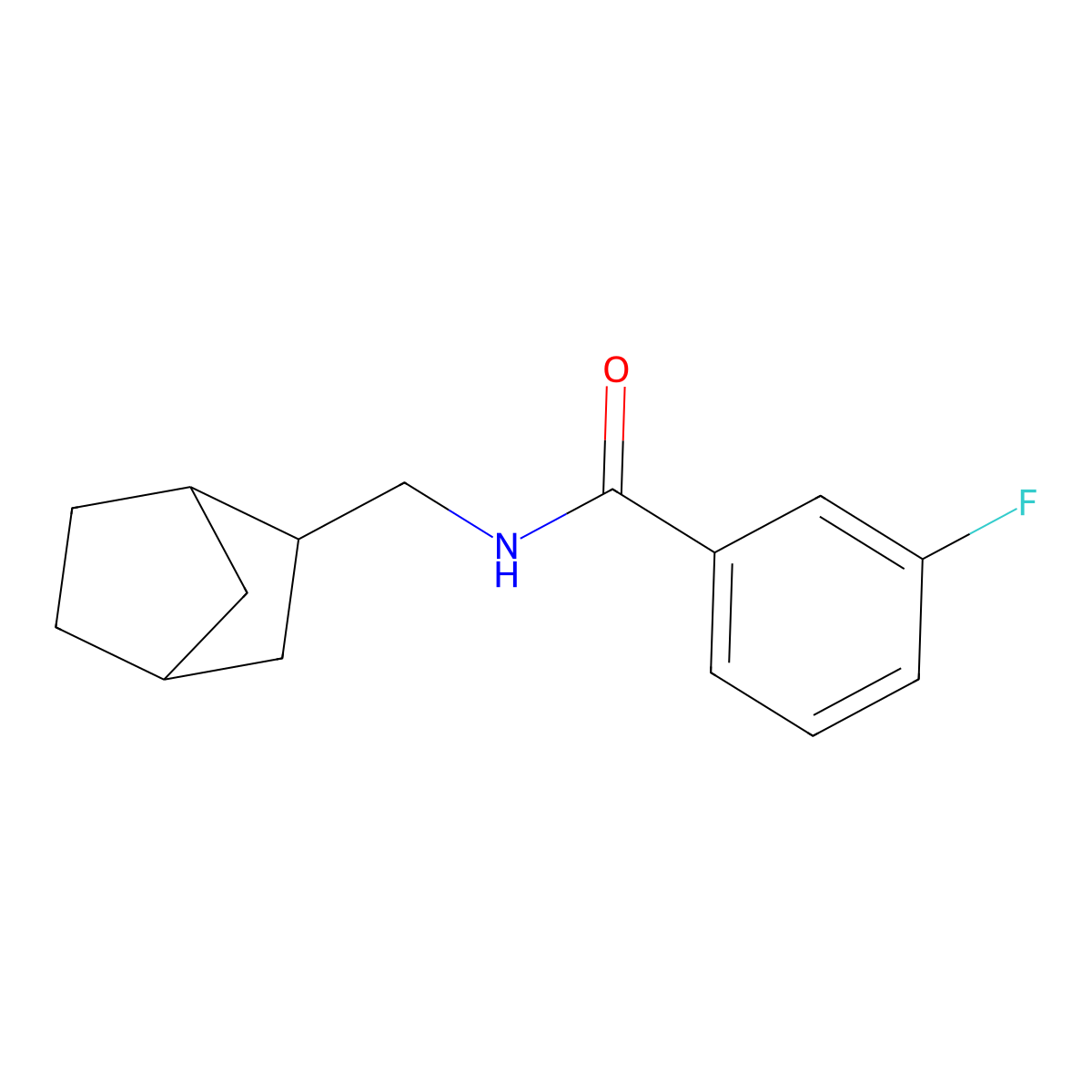 N-(Bicyclo[2.2.1]hept-2-ylmethyl)-3-fluorobenzamide molecular structure, CAS 1022605-14-6