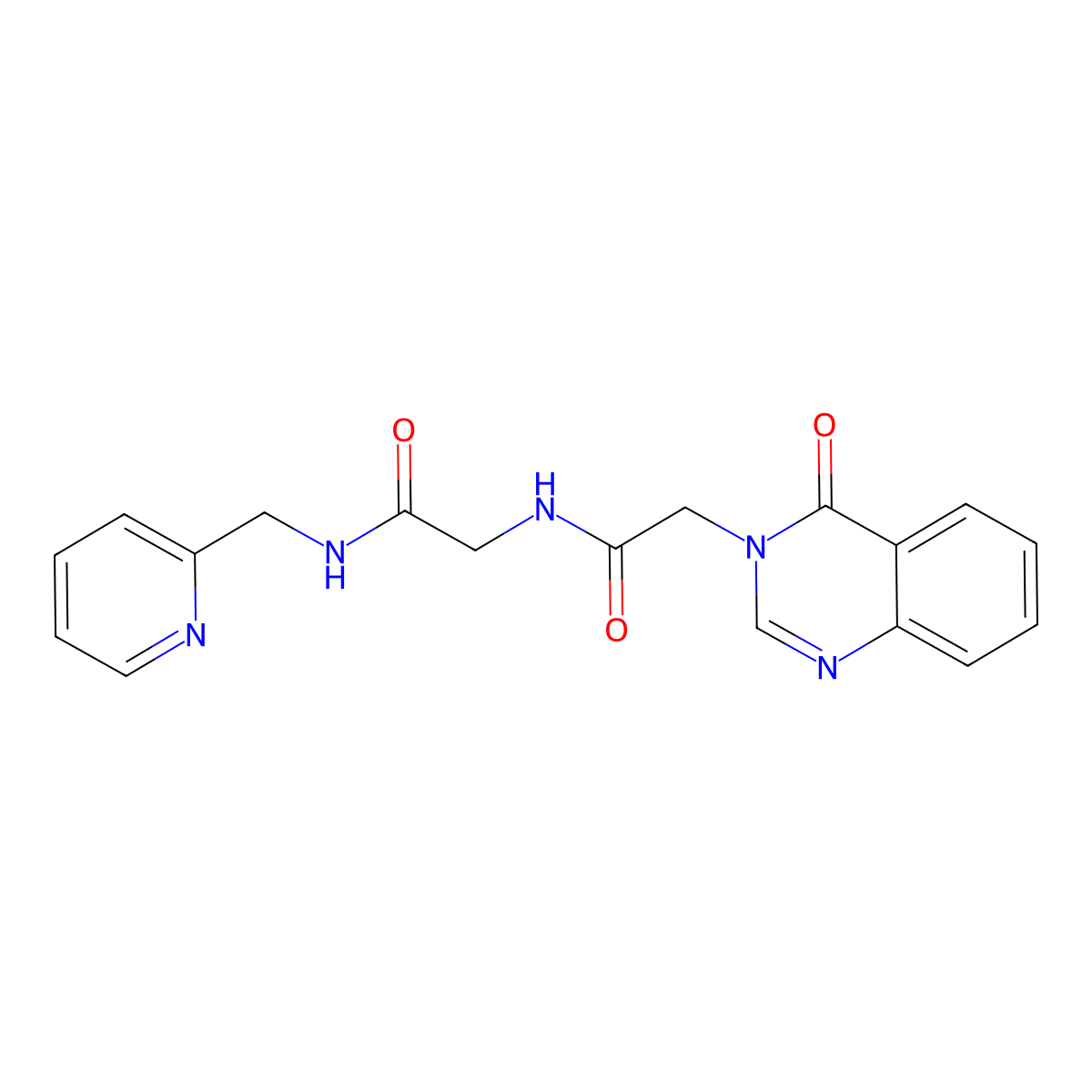 N~2~-[(4-oxoquinazolin-3(4H)-yl)acetyl]-N-(pyridin-2-ylmethyl)glycinamide molecular structure, CAS 1022607-26-6