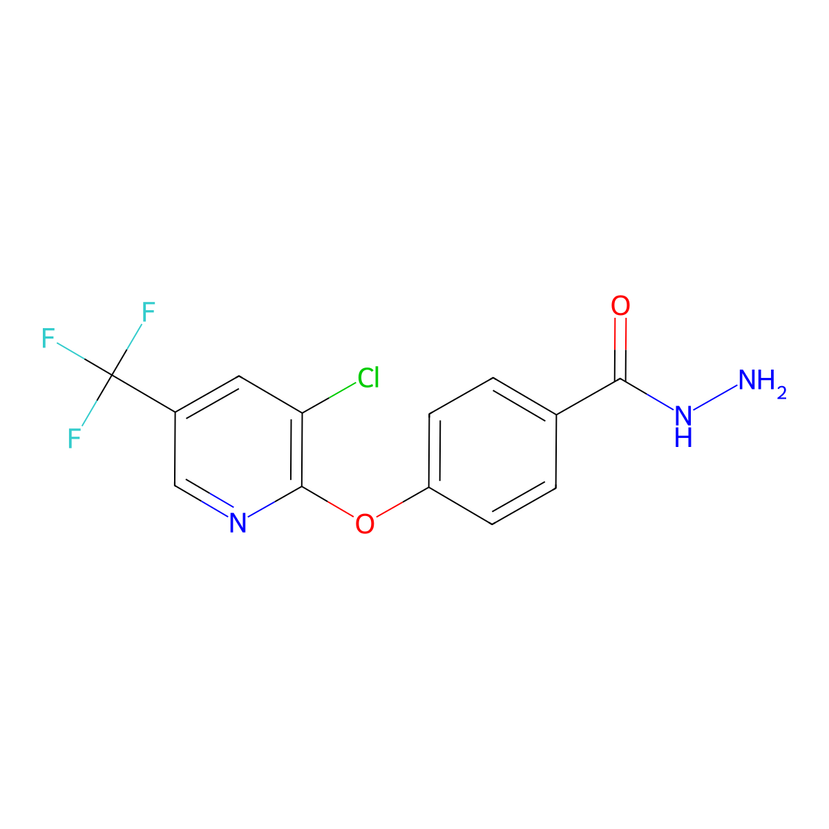 4-{[3-Chloro-5-(trifluoromethyl)pyridin-2-yl]oxy}benzohydrazide molecular structure, CAS 1022610-19-0