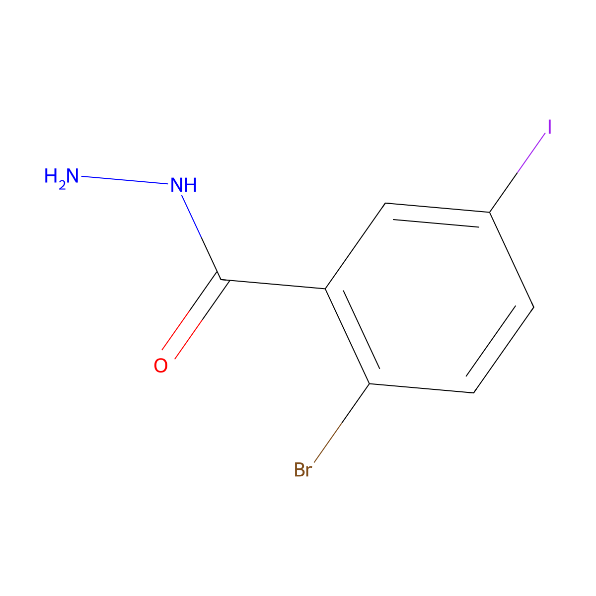 2-Bromo-5-iodobenzhydrazide molecular structure, CAS 1022610-29-2