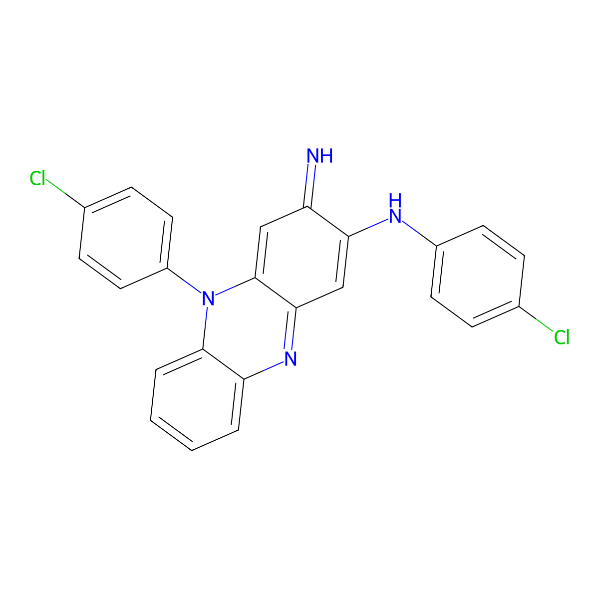 N,5-Bis(4-chlorophenyl)-3-imino-3,5-dihydrophenazin-2-amine molecular structure, CAS 102262-55-5