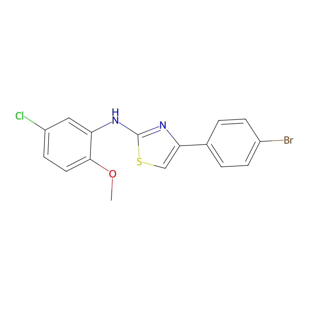 4-(4-bromophenyl)-N-(5-chloro-2-methoxyphenyl)-1,3-thiazol-2-amine molecular structure, CAS 1022645-61-9