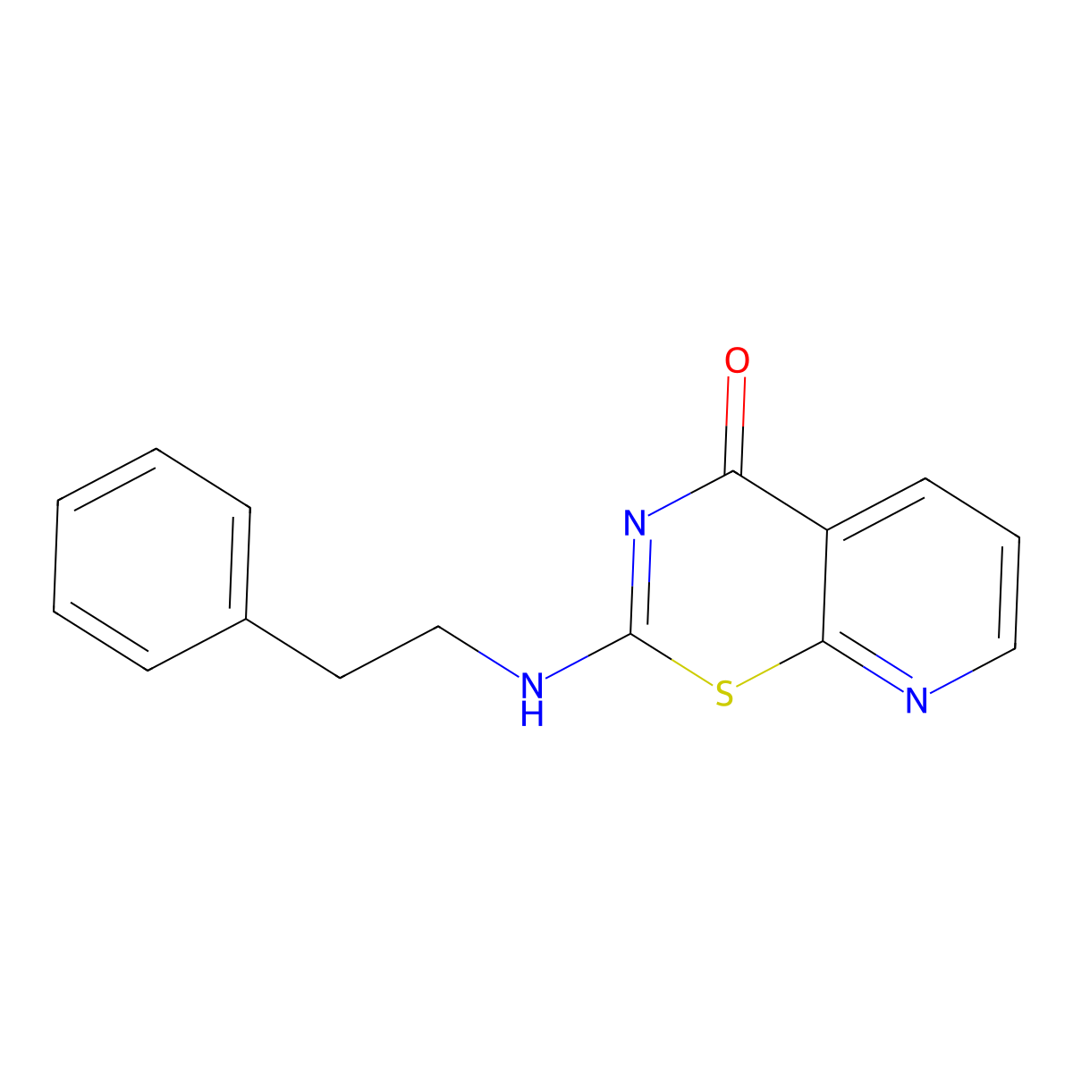 2-((2-Phenylethyl)amino)pyridino[3,2-E]1,3-thiazin-4-one molecular structure, CAS 1022651-97-3