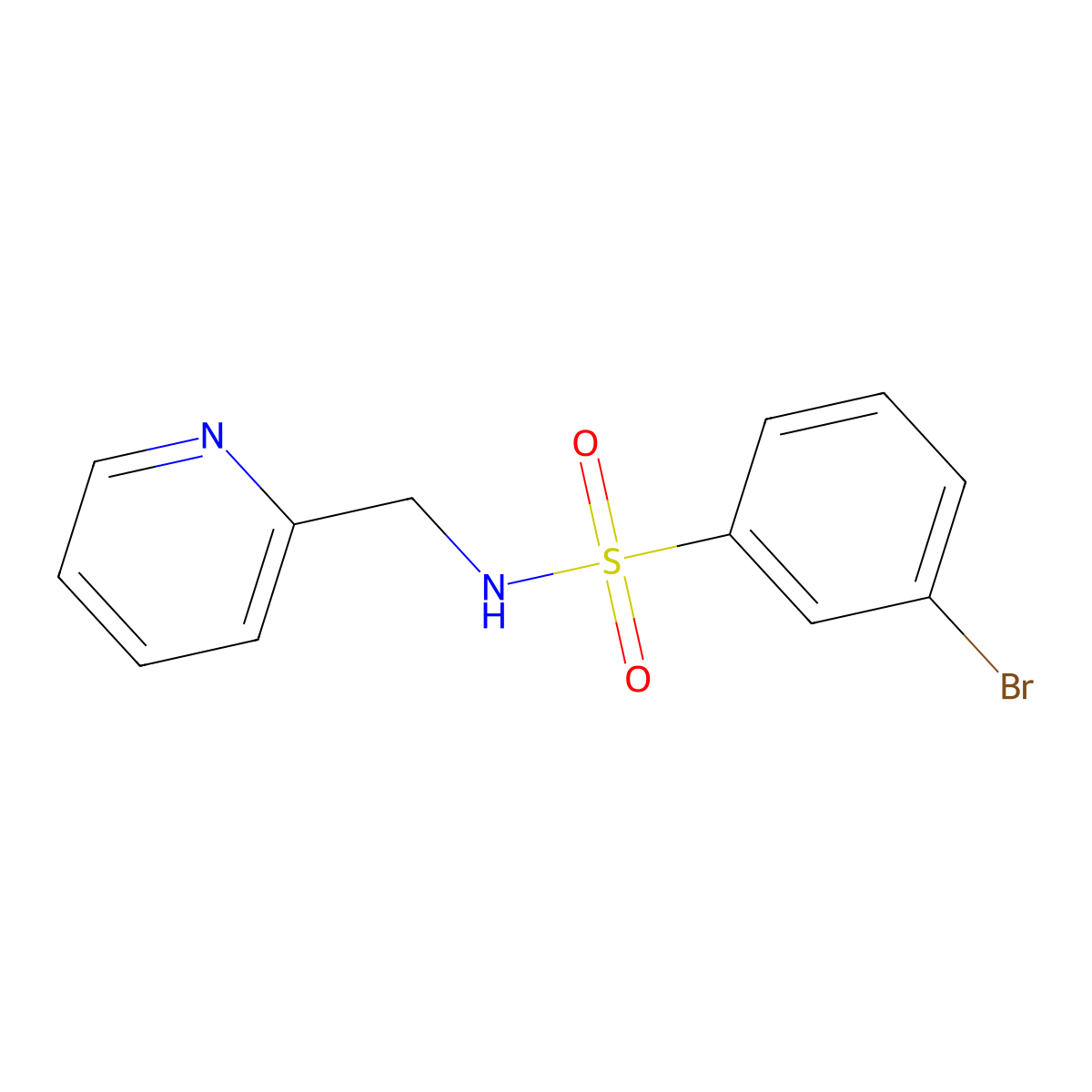 3-bromo-N-(pyridin-2-ylmethyl)benzenesulfonamide molecular structure, CAS 1022672-35-0