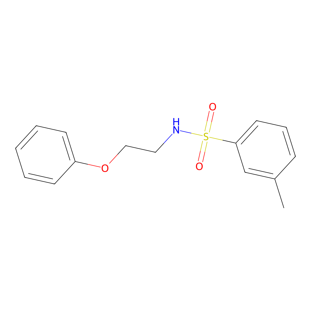 3-methyl-N-(2-phenoxyethyl)benzenesulfonamide molecular structure, CAS 1022672-49-6