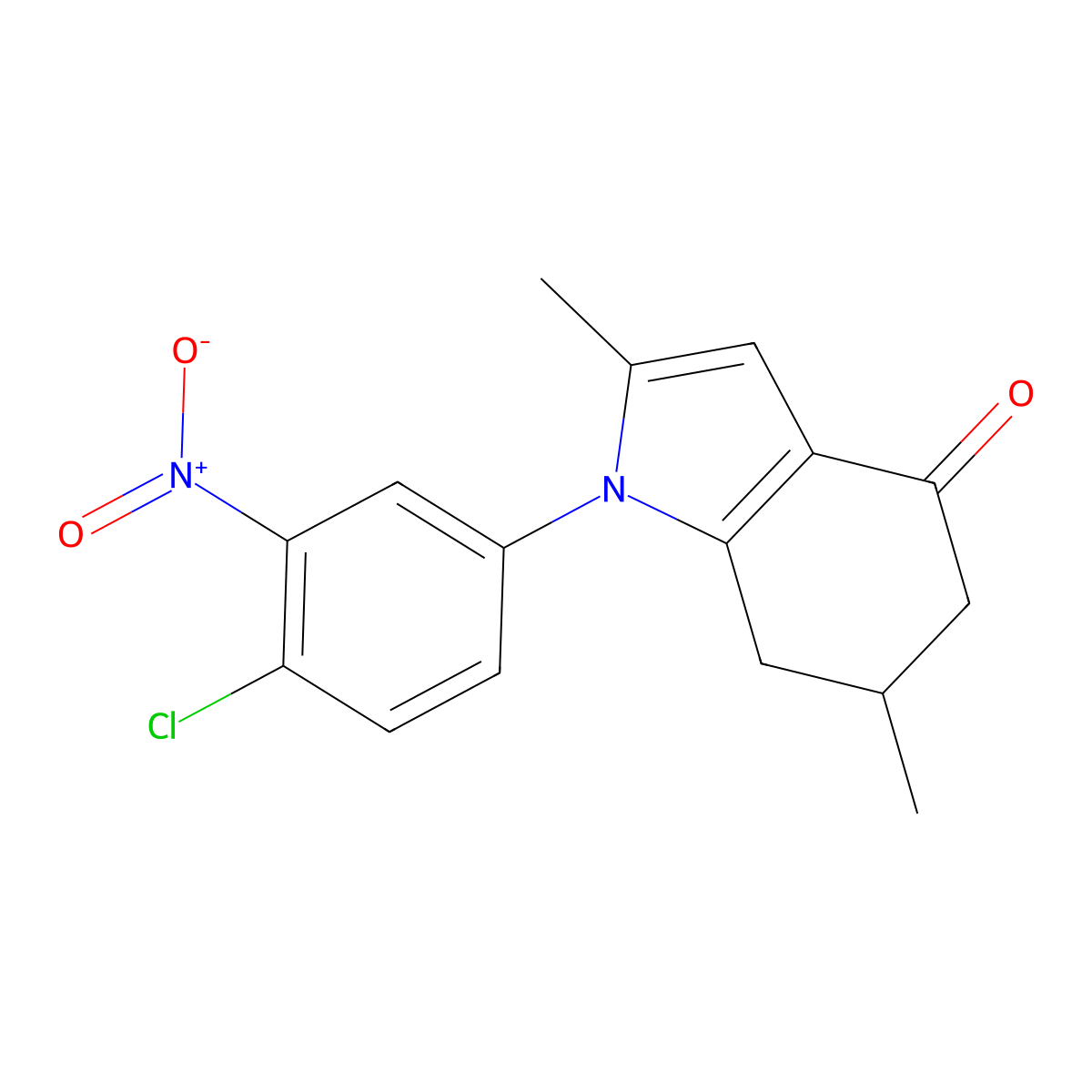 1-(4-Chloro-3-nitrophenyl)-2,6-dimethyl-5,6,7-trihydroindol-4-one molecular structure, CAS 1022675-06-4