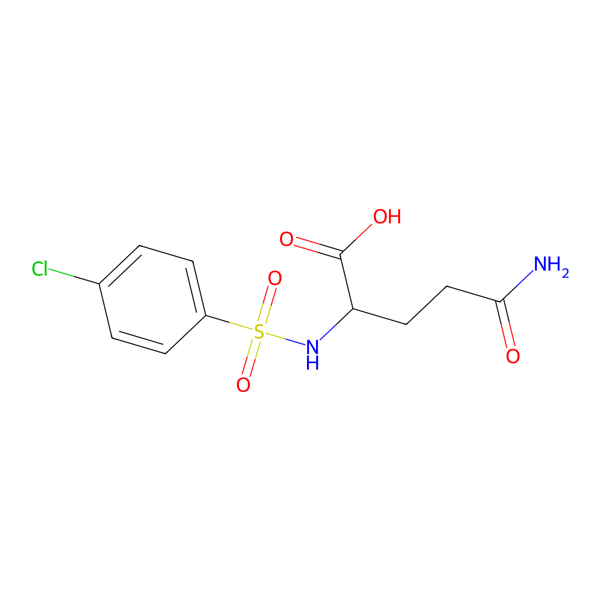 4-Carbamoyl-2-(4-chlorobenzenesulfonamido)butanoic acid molecular structure, CAS 102268-64-4