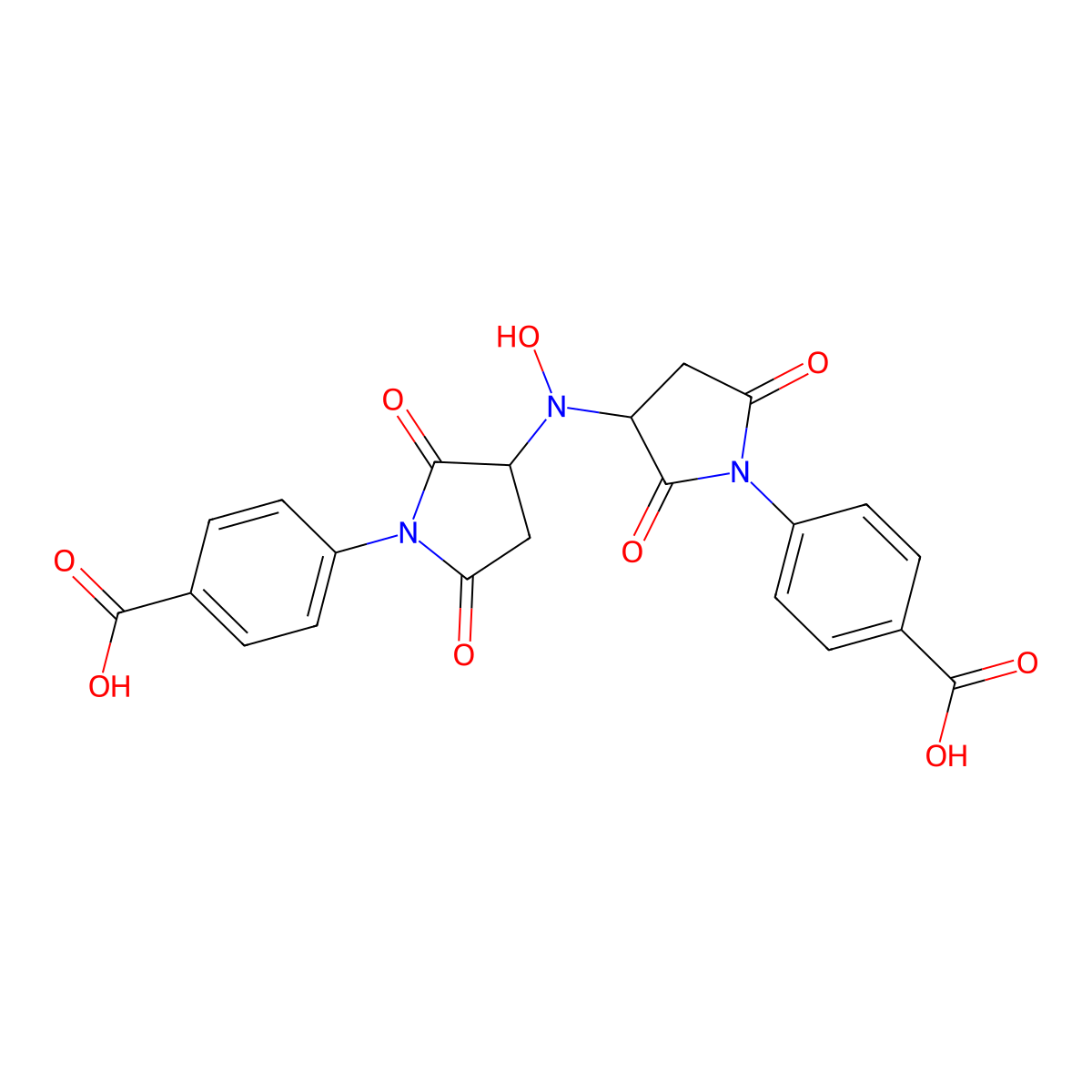 4-[3-[[1-(4-Carboxyphenyl)-2,5-dioxopyrrolidin-3-yl]-hydroxyamino]-2,5-dioxopyrrolidin-1-yl]benzoic acid molecular structure, CAS 1022688-71-6