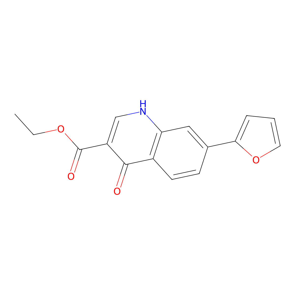 Ethyl 7-(furan-2-yl)-4-oxo-1,4-dihydroquinoline-3-carboxylate molecular structure, CAS 102269-47-6