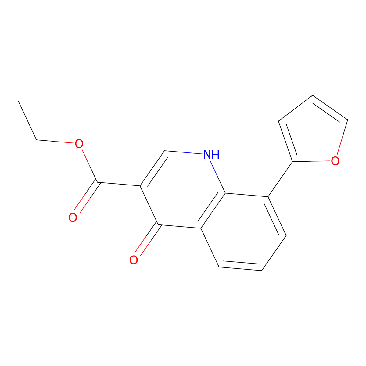 Ethyl8-(furan-2-yl)-4-hydroxyquinoline-3-carboxylate molecular structure, CAS 102269-48-7