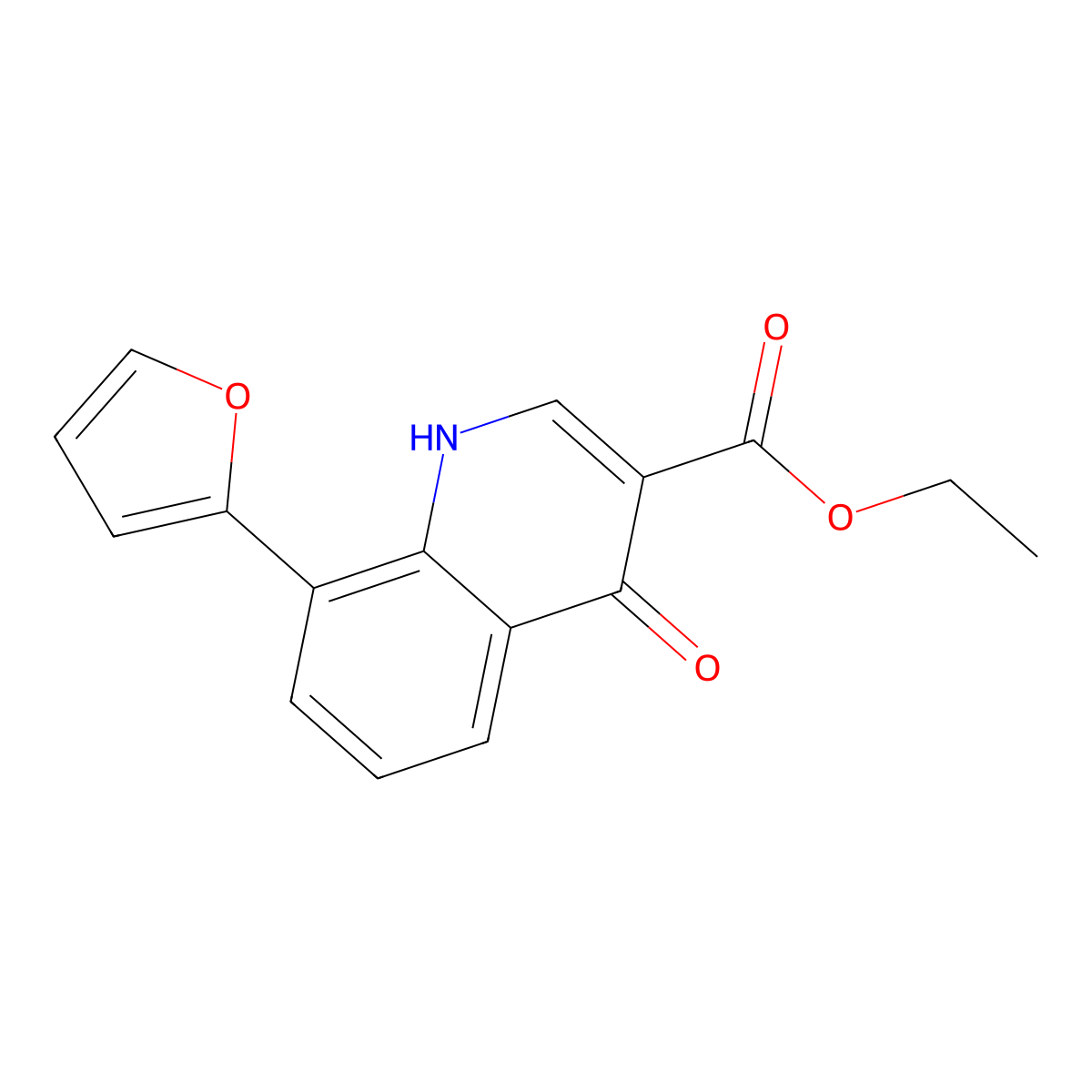 Ethyl8-(furan-2-yl)-4-hydroxyquinoline-3-carboxylate molecular structure, CAS 102269-48-7