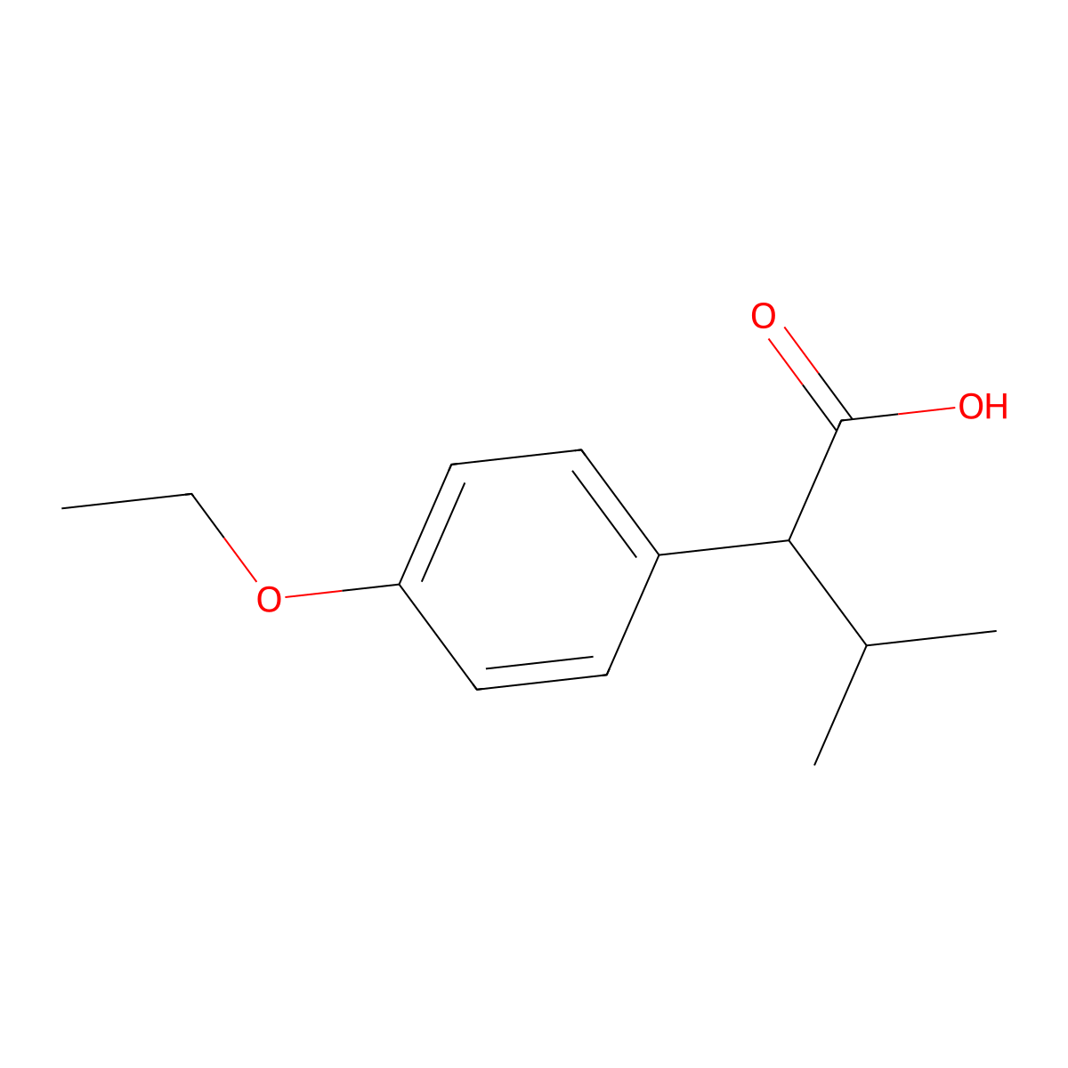 2-(4-Ethoxyphenyl)-3-methylbutanoic acid molecular structure, CAS 102270-89-3