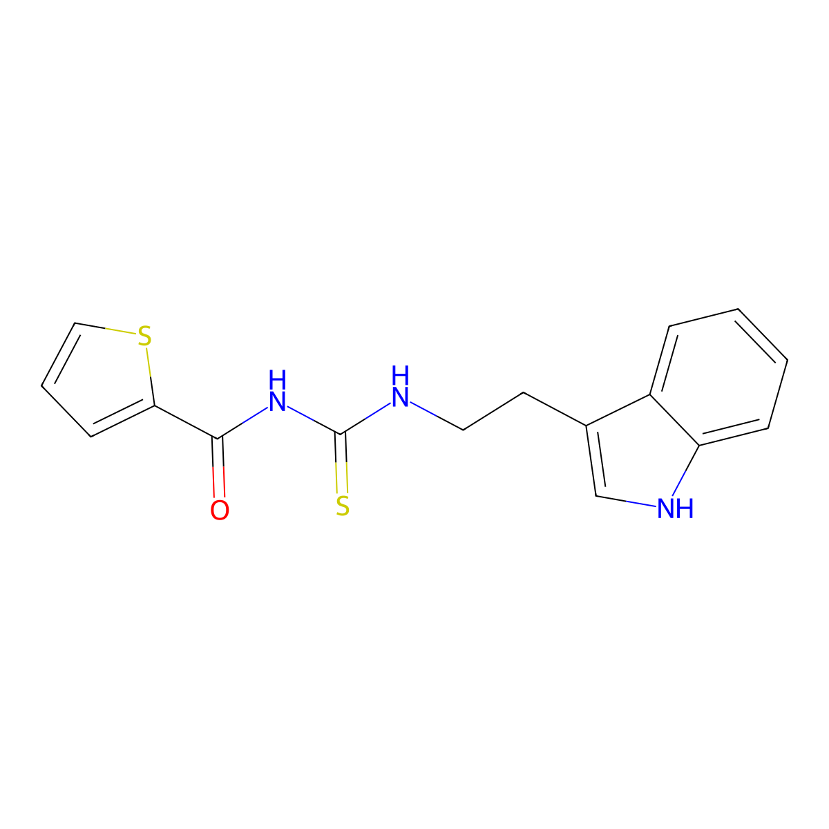 N-[2-(1H-indol-3-yl)ethylcarbamothioyl]thiophene-2-carboxamide molecular structure, CAS 1022706-64-4