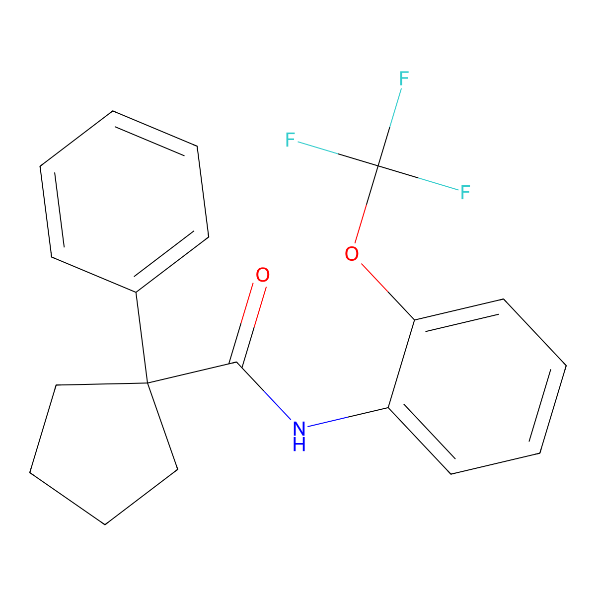 1-phenyl-N-[2-(trifluoromethoxy)phenyl]cyclopentane-1-carboxamide molecular structure, CAS 1022706-79-1