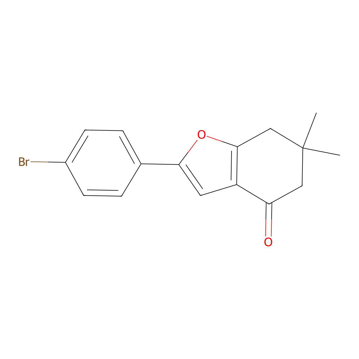 2-(4-Bromophenyl)-6,6-dimethyl-5,6,7-trihydrooxainden-4-one molecular structure, CAS 1022714-94-8