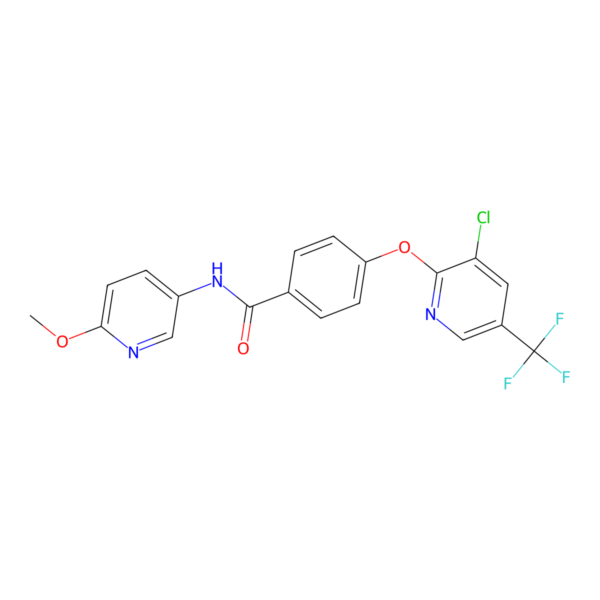 4-[3-chloro-5-(trifluoromethyl)pyridin-2-yl]oxy-N-(6-methoxypyridin-3-yl)benzamide molecular structure, CAS 1022714-99-3