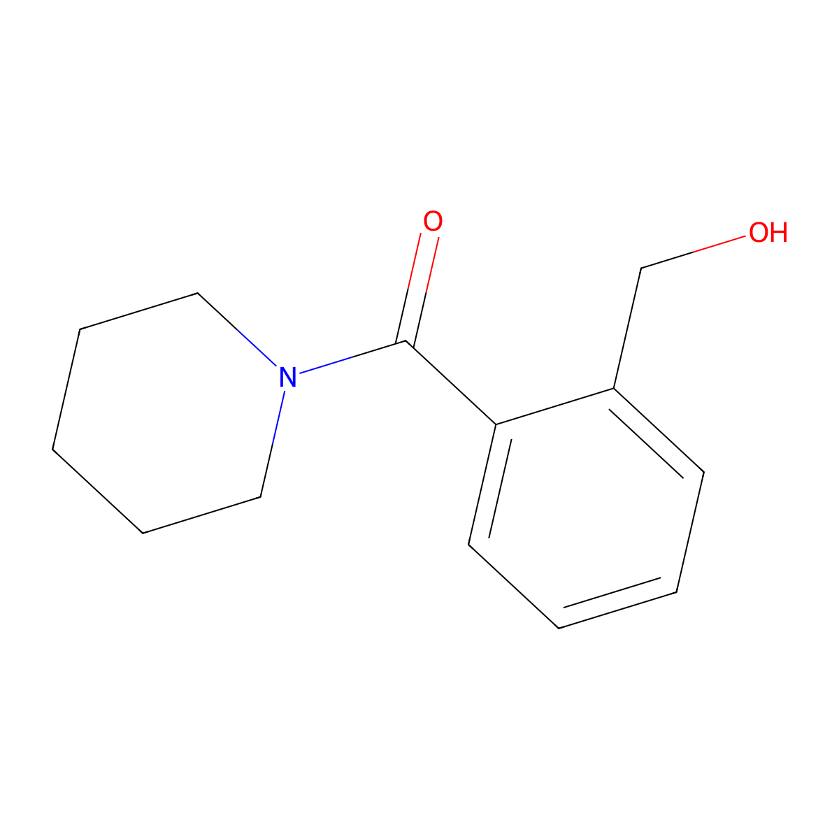 [2-(Hydroxymethyl)phenyl]-1-piperidinylmethanone molecular structure, CAS 102273-29-0