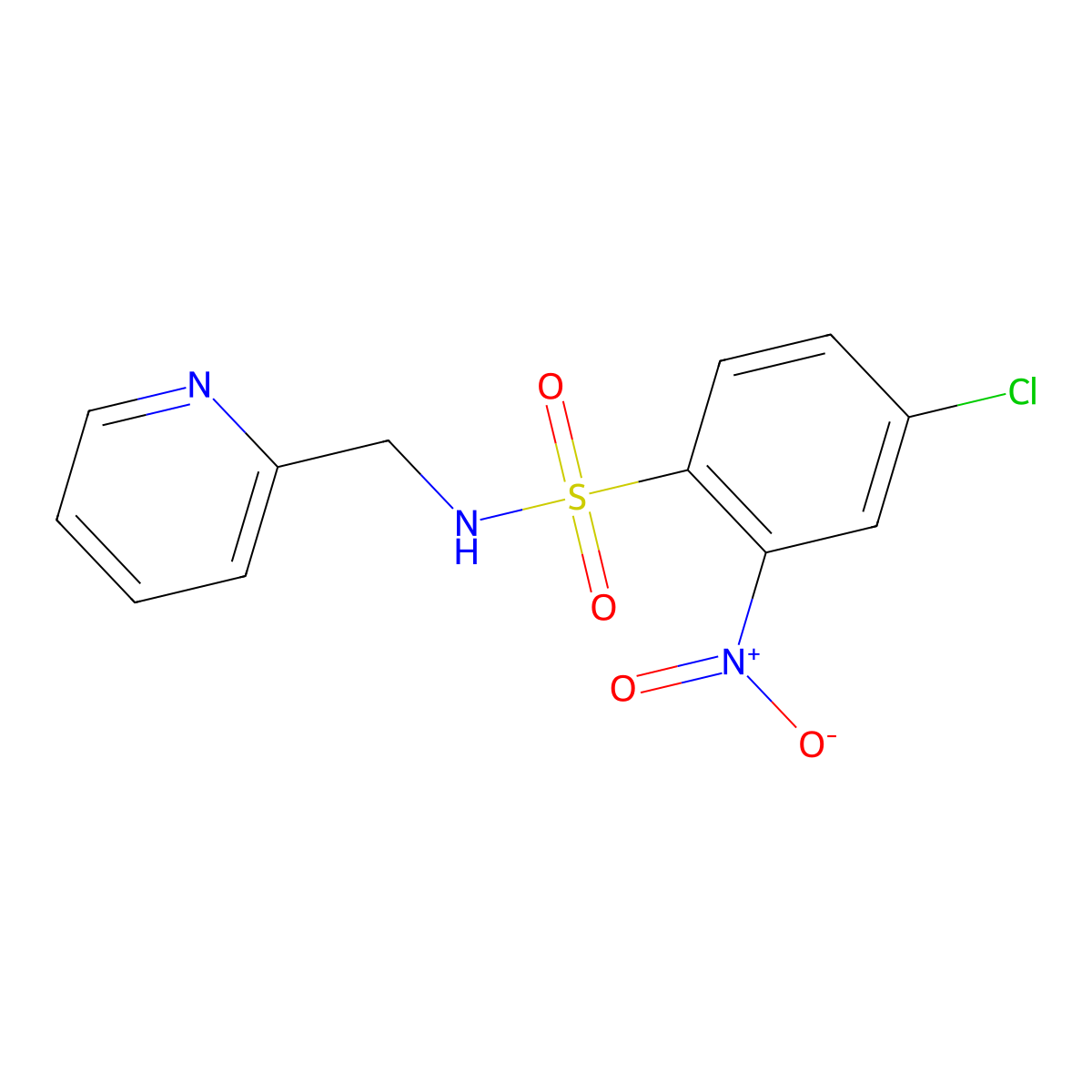 ((4-Chloro-2-nitrophenyl)sulfonyl)(2-pyridylmethyl)amine molecular structure, CAS 1022730-31-9