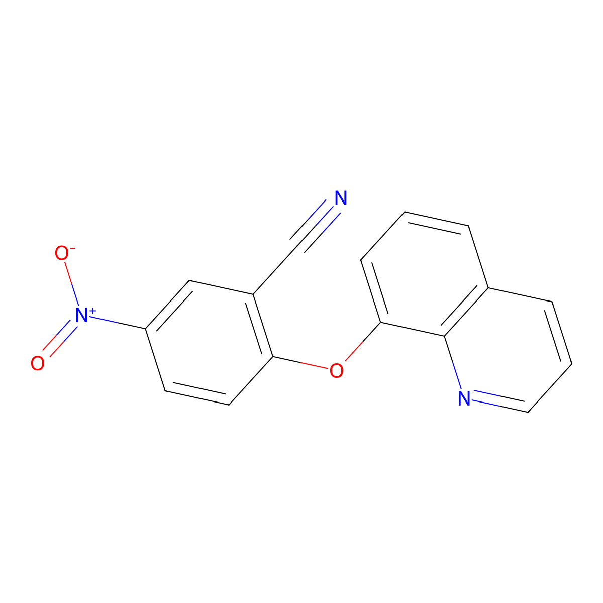 5-Nitro-2-(8-quinolyloxy)benzenecarbonitrile molecular structure, CAS 1022732-56-4