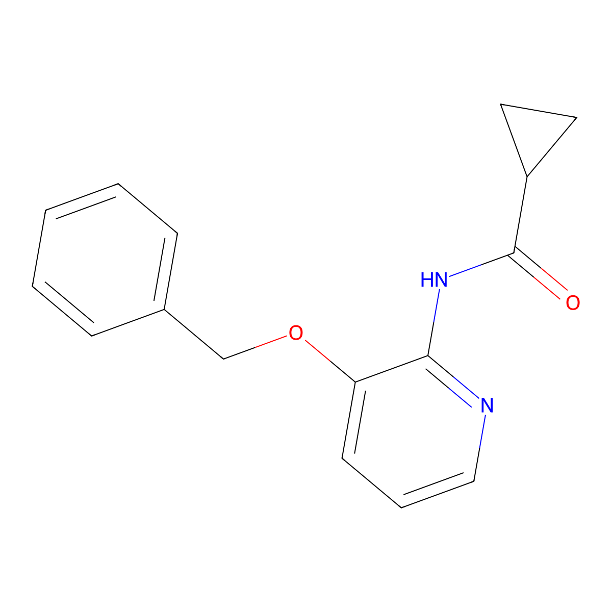 N-(3-phenylmethoxypyridin-2-yl)cyclopropanecarboxamide molecular structure, CAS 1022734-73-1