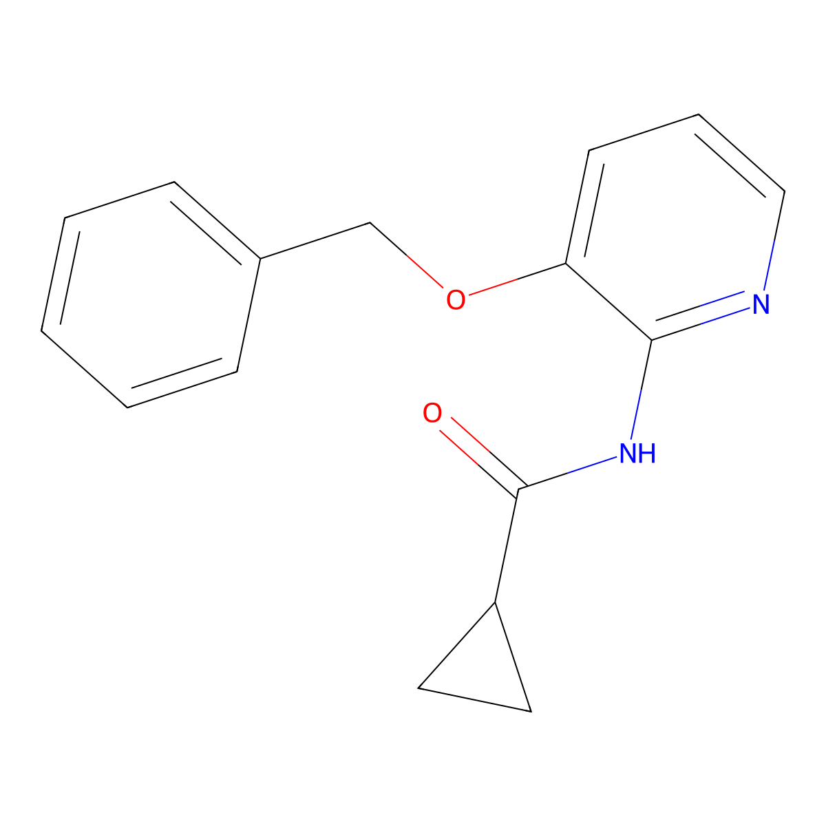 N-(3-phenylmethoxypyridin-2-yl)cyclopropanecarboxamide molecular structure, CAS 1022734-73-1