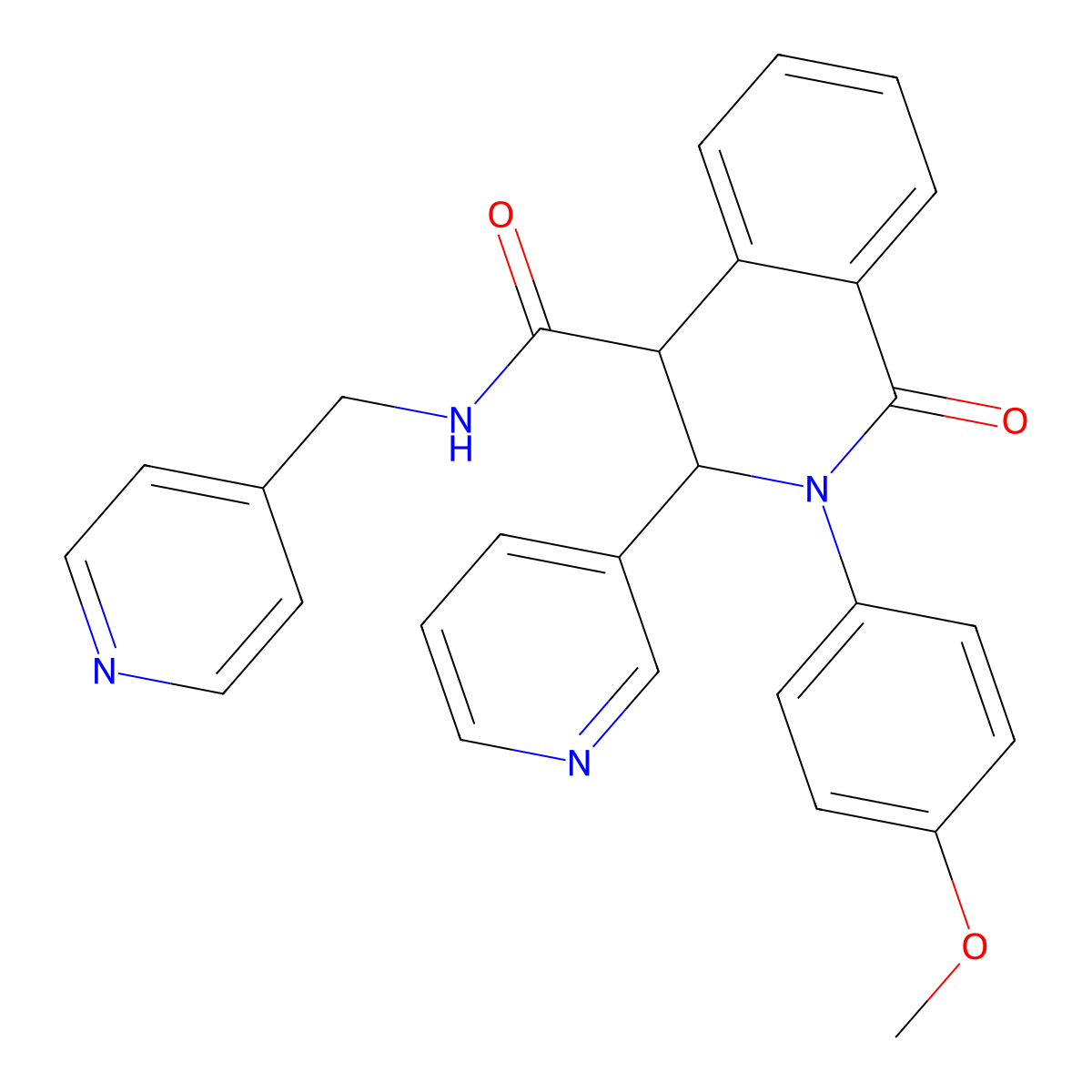 2-(4-methoxyphenyl)-1-oxo-3-pyridin-3-yl-N-(pyridin-4-ylmethyl)-3,4-dihydroisoquinoline-4-carboxamide molecular structure, CAS 1022744-73-5