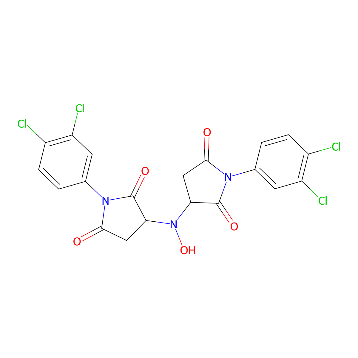 3,3'-(Hydroxyimino)bis[1-(3,4-dichlorophenyl)pyrrolidine-2,5-dione] molecular structure, CAS 1022745-54-5