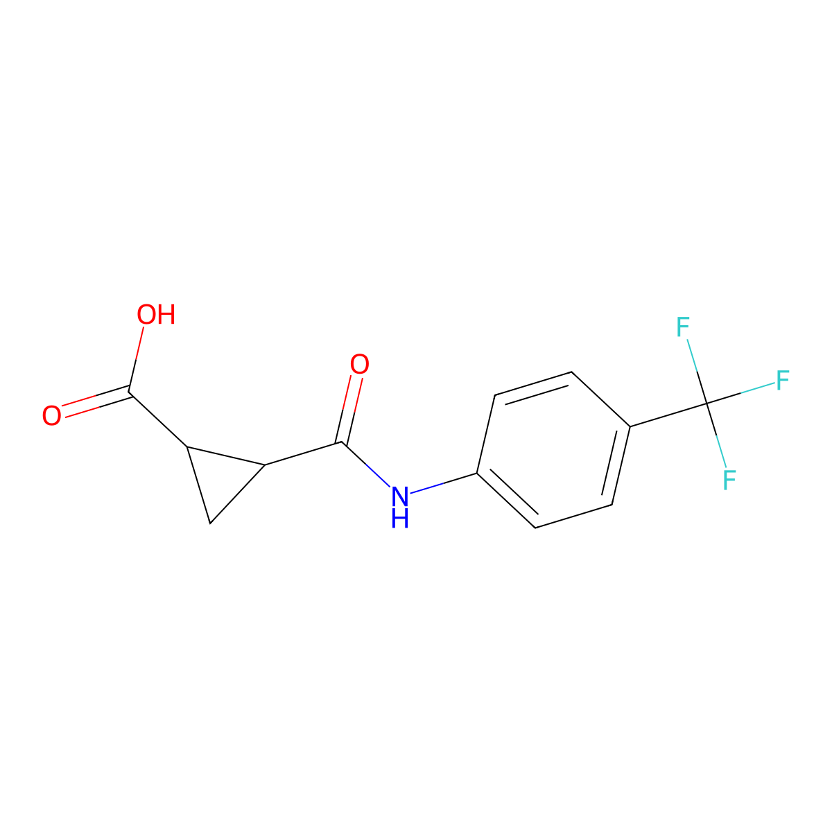 2-(N-(4-(Trifluoromethyl)phenyl)carbamoyl)cyclopropanecarboxylic acid molecular structure, CAS 1022750-01-1