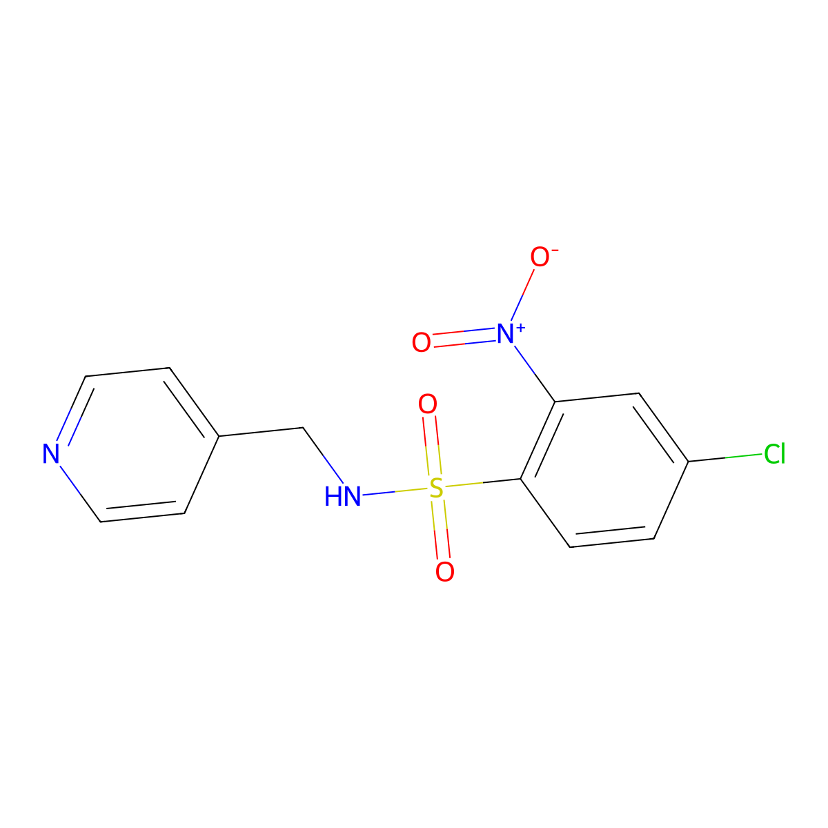 ((4-Chloro-2-nitrophenyl)sulfonyl)(4-pyridylmethyl)amine molecular structure, CAS 1022750-31-7