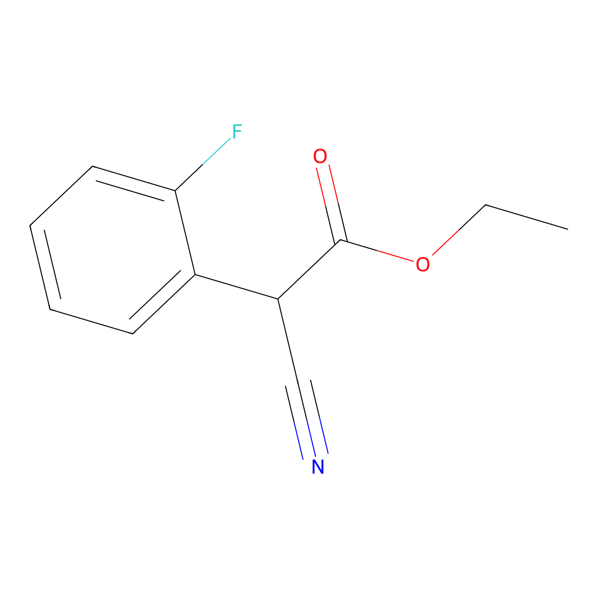 Ethyl 2-cyano-2-(2-fluorophenyl)acetate molecular structure, CAS 102276-85-7