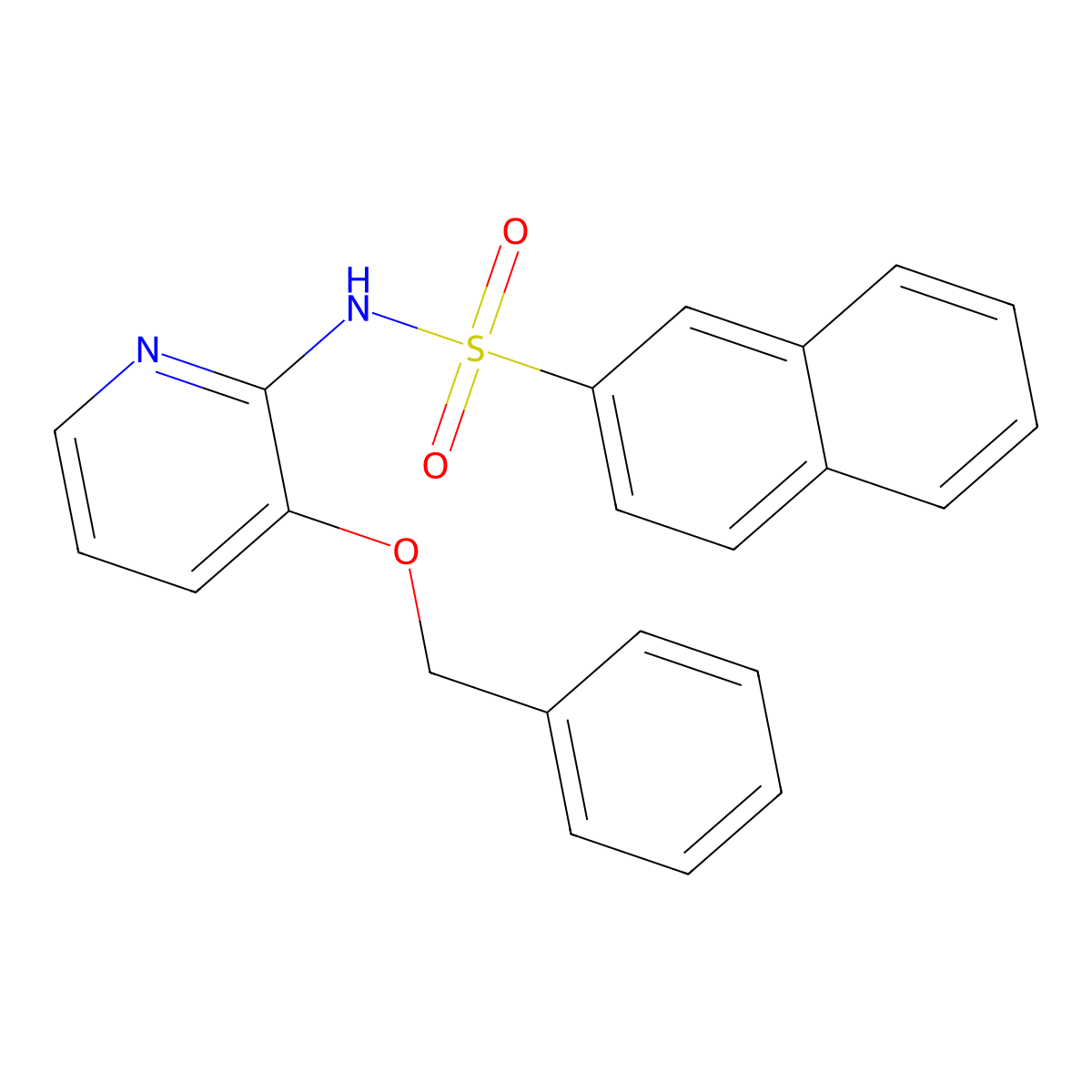 N-(3-phenylmethoxypyridin-2-yl)naphthalene-2-sulfonamide molecular structure, CAS 1022771-18-1