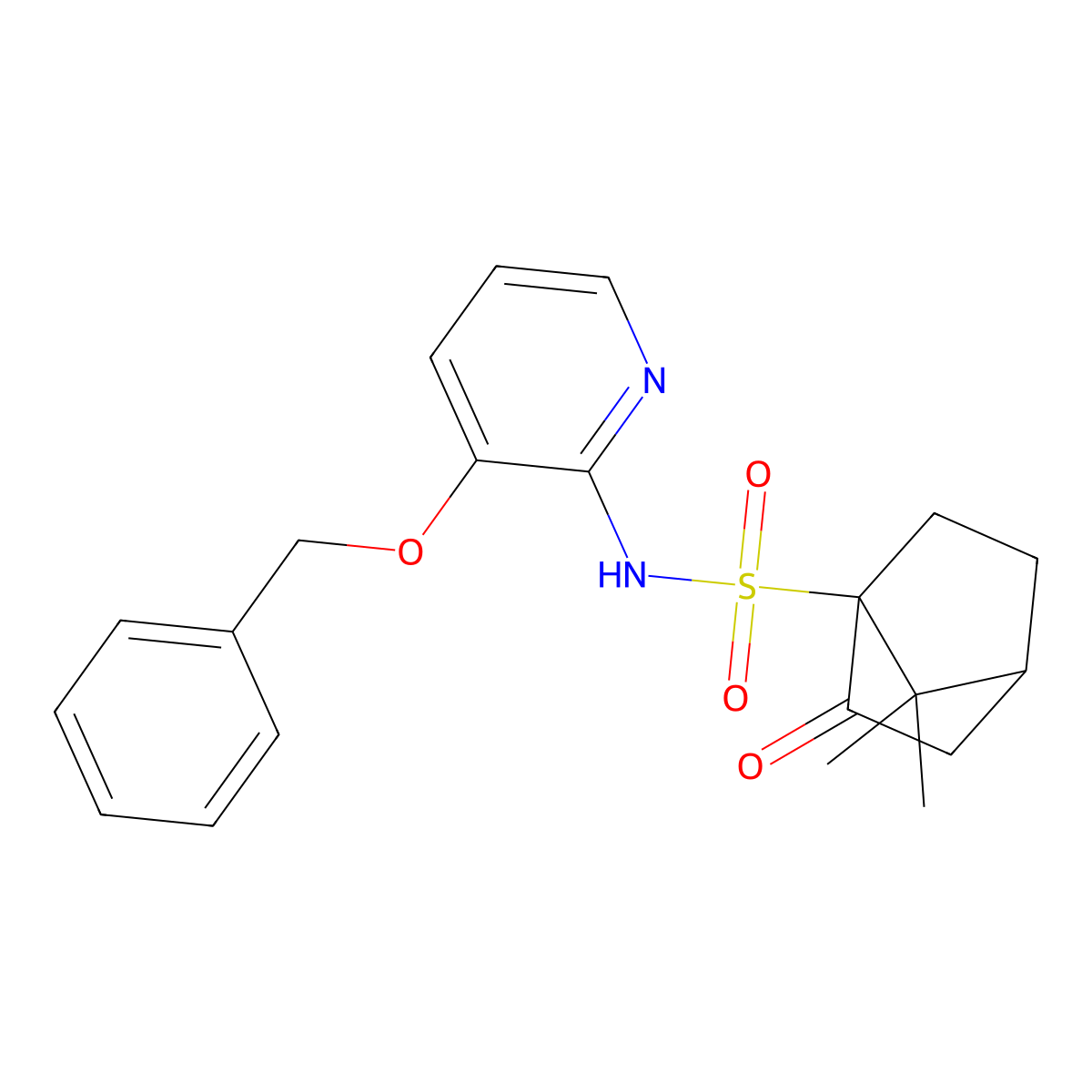 N-[3-(benzyloxy)pyridin-2-yl]-7,7-dimethyl-2-oxobicyclo[2.2.1]heptane-1-sulfonamide molecular structure, CAS 1022784-39-9