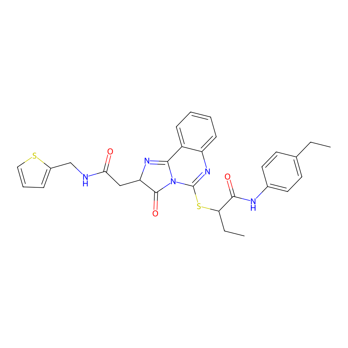N-(4-ethylphenyl)-2-{[3-oxo-2-({[(thiophen-2-yl)methyl]carbamoyl}methyl)-2H,3H-imidazo[1,2-c]quinazolin-5-yl]sulfanyl}butanamide molecular structure, CAS 1022787-55-8