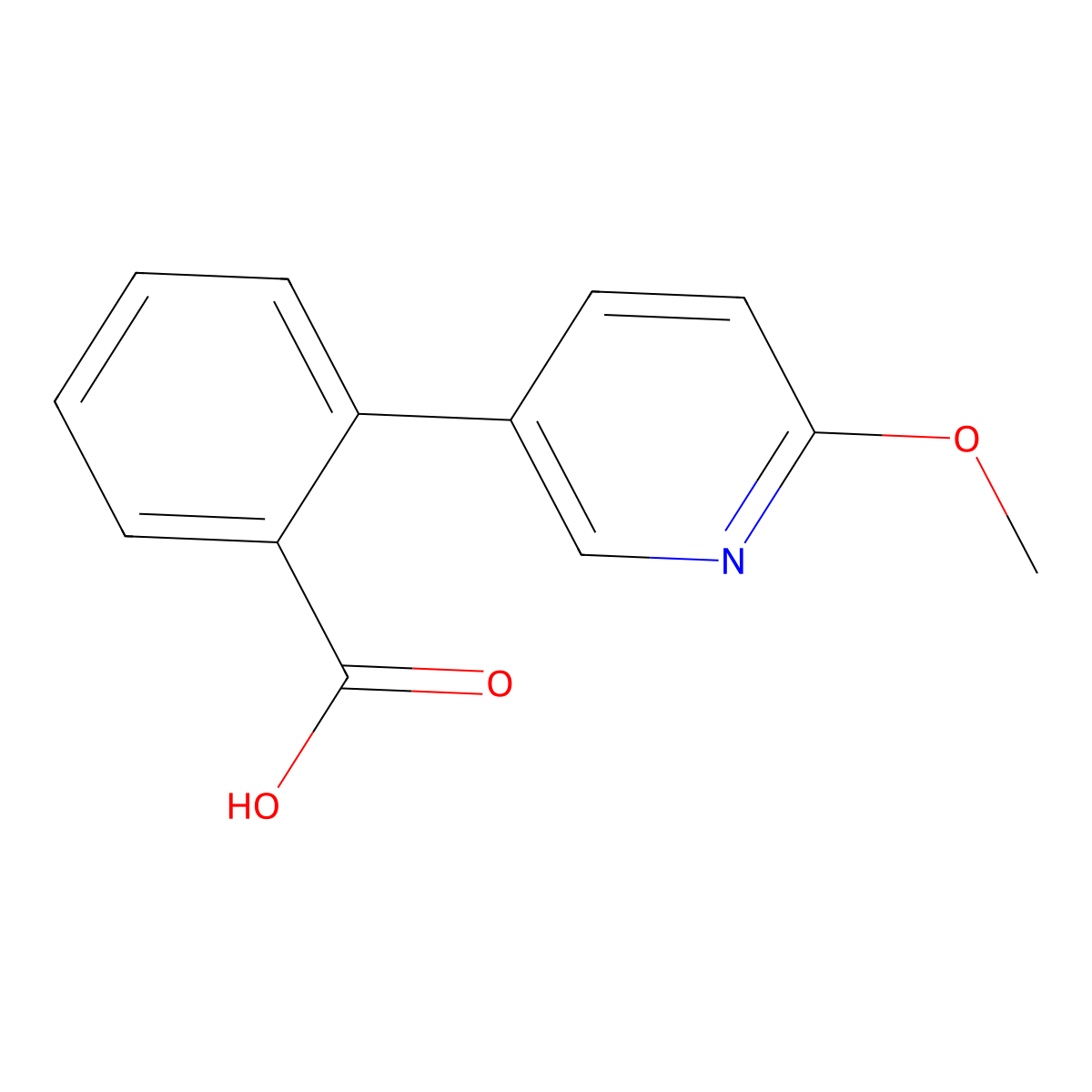 2-(6-methoxy-3-pyridinyl)Benzoic acid molecular structure, CAS 1022788-99-3