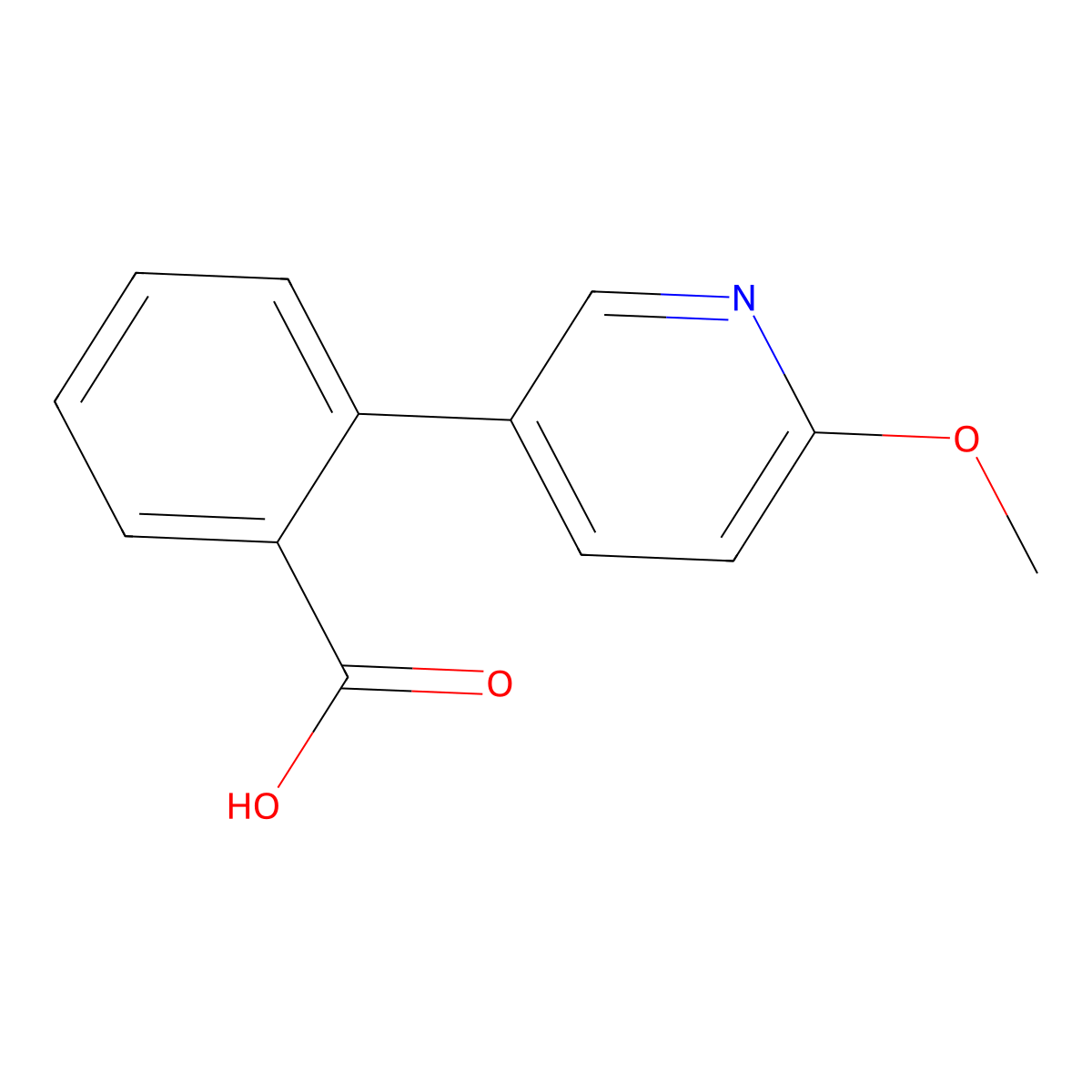 2-(6-methoxy-3-pyridinyl)Benzoic acid molecular structure, CAS 1022788-99-3