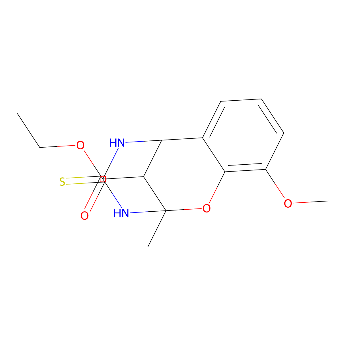 ethyl 10-methoxy-2-methyl-4-thioxo-3,4,5,6-tetrahydro-2H-2,6-methano-1,3,5-benzoxadiazocine-11-carboxylate molecular structure, CAS 1022789-35-0