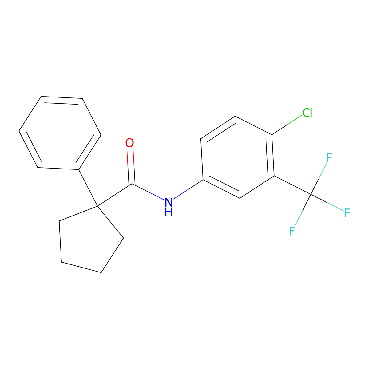 N-[4-chloro-3-(trifluoromethyl)phenyl]-1-phenylcyclopentane-1-carboxamide molecular structure, CAS 1022791-84-9
