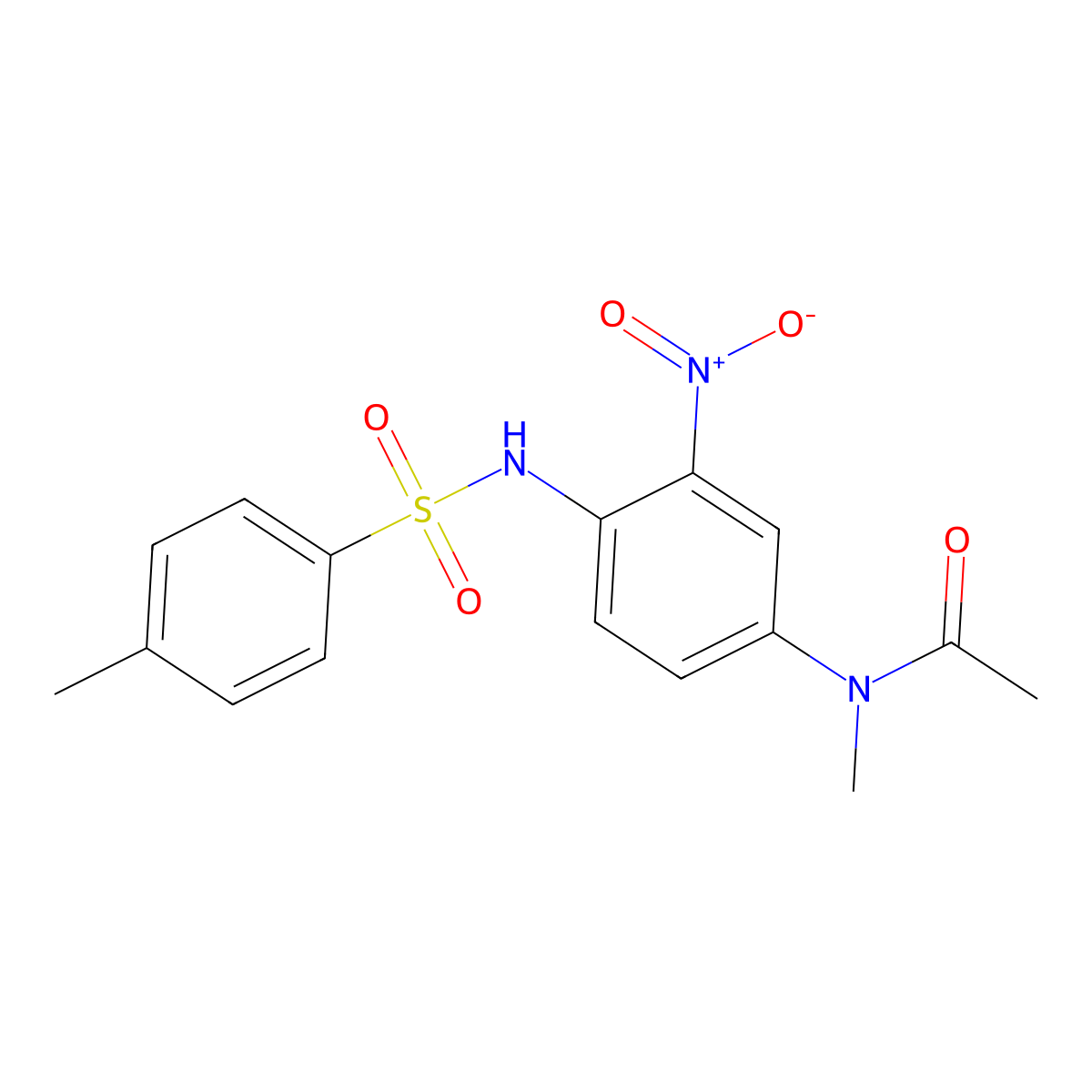 N-Methyl-N-(4-(((4-methylphenyl)sulfonyl)amino)-3-nitrophenyl)acetamide molecular structure, CAS 10228-31-6